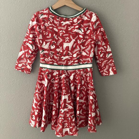 Mini Boden Red, Green and White Christmas Print Dress 🎄 - Picture 5 of 7